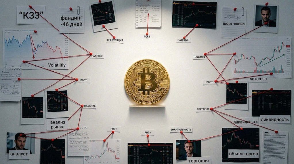 Иллюстрация к материалу: Прогноз биткоина: отрицательный фандинг и риск шорт-сквиза