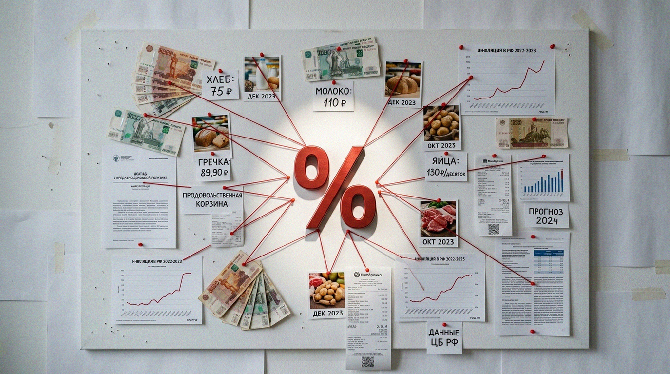 Иллюстрация к материалу: Инфляция в России: годовой рост цен на 13 апреля составил 5,86%