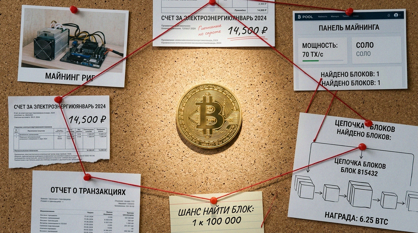 Иллюстрация к материалу: Соло-майнинг биткоина: одиночка добыл блок с 70 TH/s (шанс 1 к 100 000)
