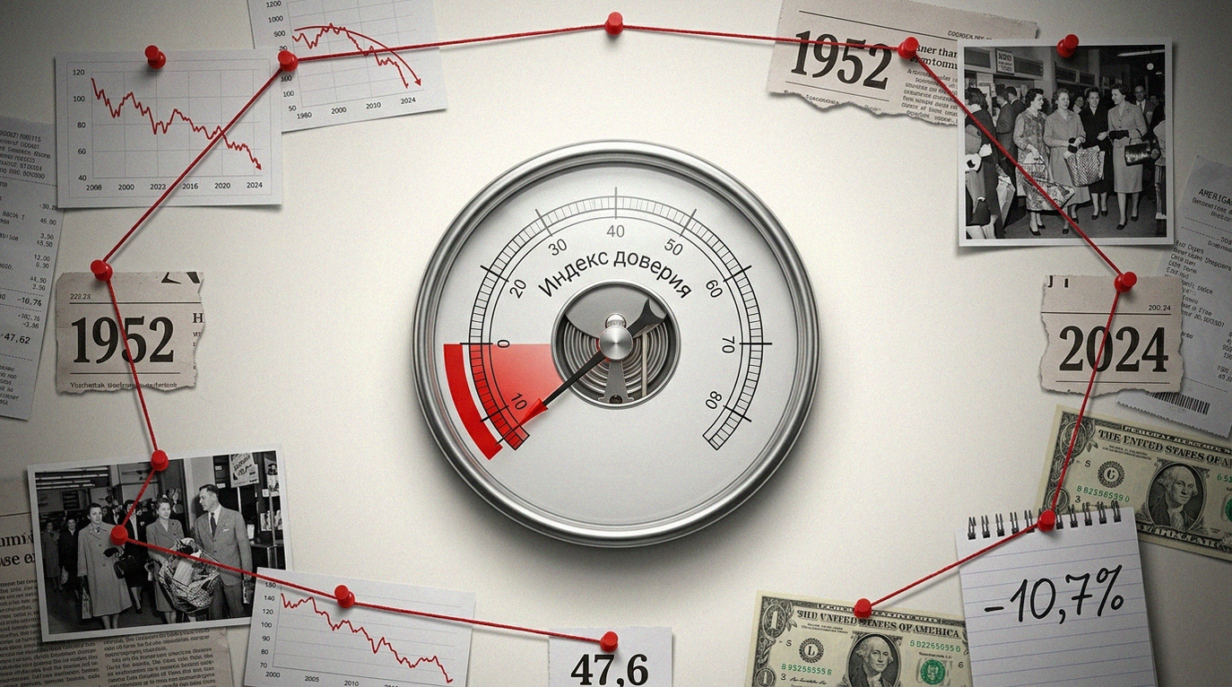 Иллюстрация к материалу: Индекс потребительских настроений в США: исторический минимум