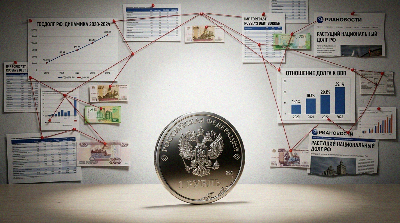 Иллюстрация к материалу: Госдолг России: МВФ прогнозирует рост до 29,1% ВВП к 2031 году