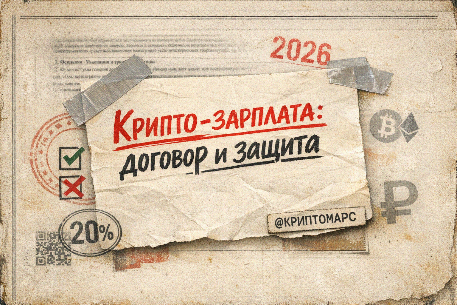 Иллюстрация к материалу: Криптовалюта зарплата: важные условия договора для защиты
