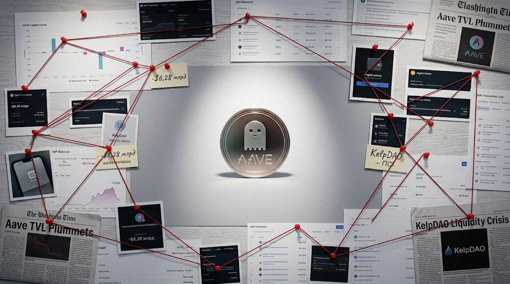 Иллюстрация к материалу: Взлом KelpDAO: массовый отток миллиардов и падение TVL Aave