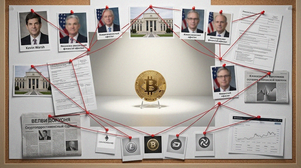 Иллюстрация к материалу: Кандидат в главы ФРС Кевин Уорш вложил $500 тыс. в криптопроекты